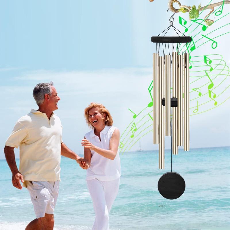 Wind Chime Tubular - 【D】Campanello a vento in legno rosso