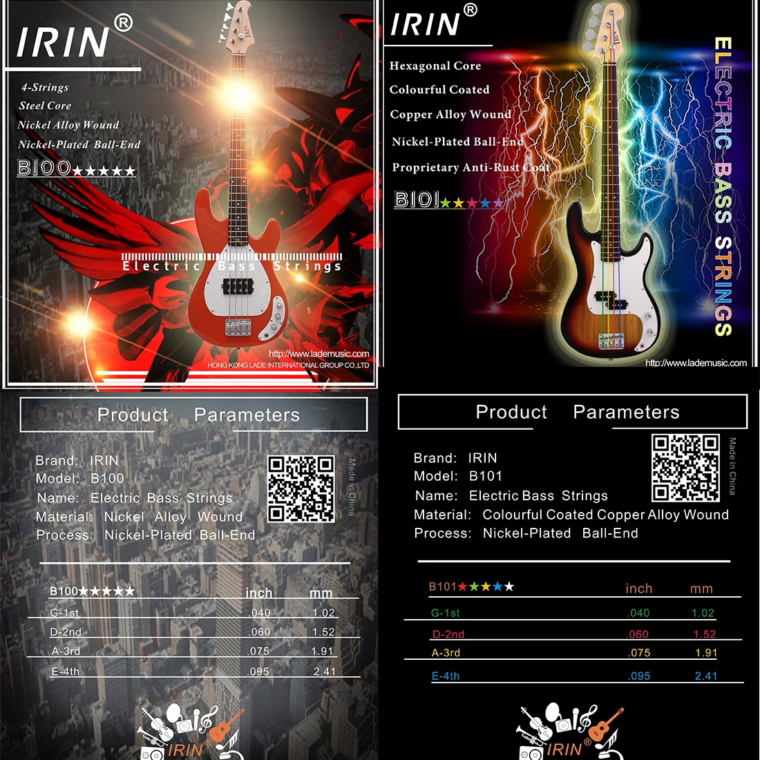 Corde per basso elettrico IRIN - Musical Instrument Strings recensione e prezzo